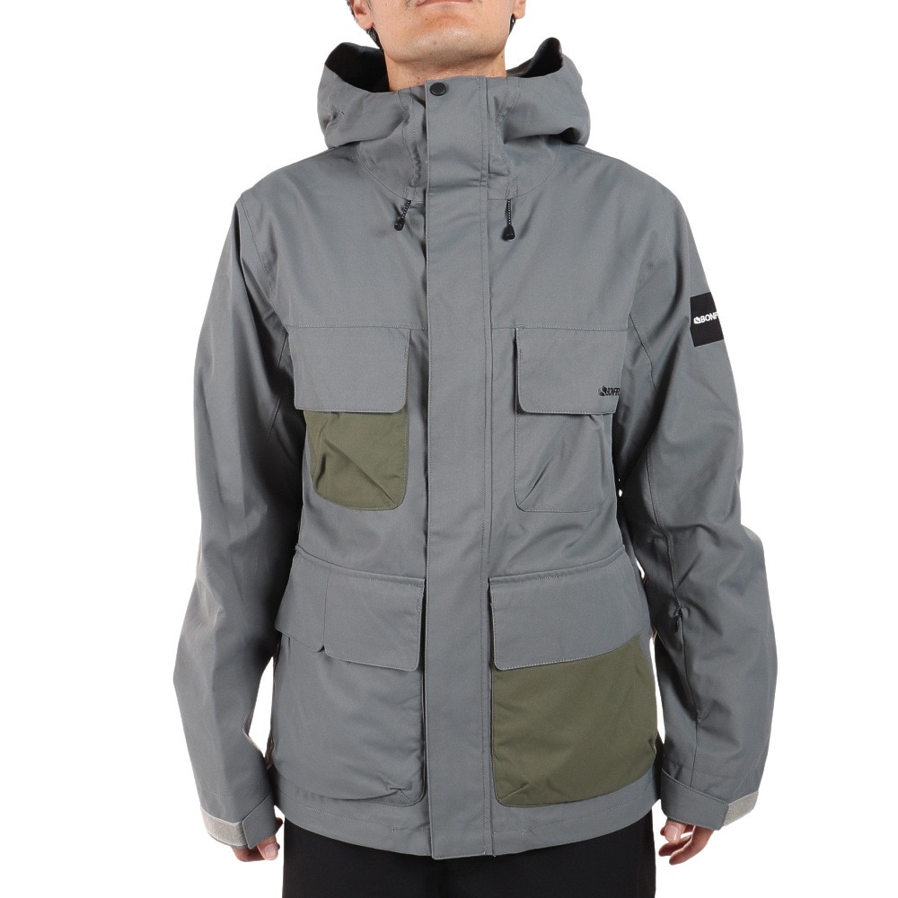 ボンファイア（Bonfire）（メンズ）スノーボード ボードウェア ジャケット PITCH SHELL JACKET BBFW220012 グレー