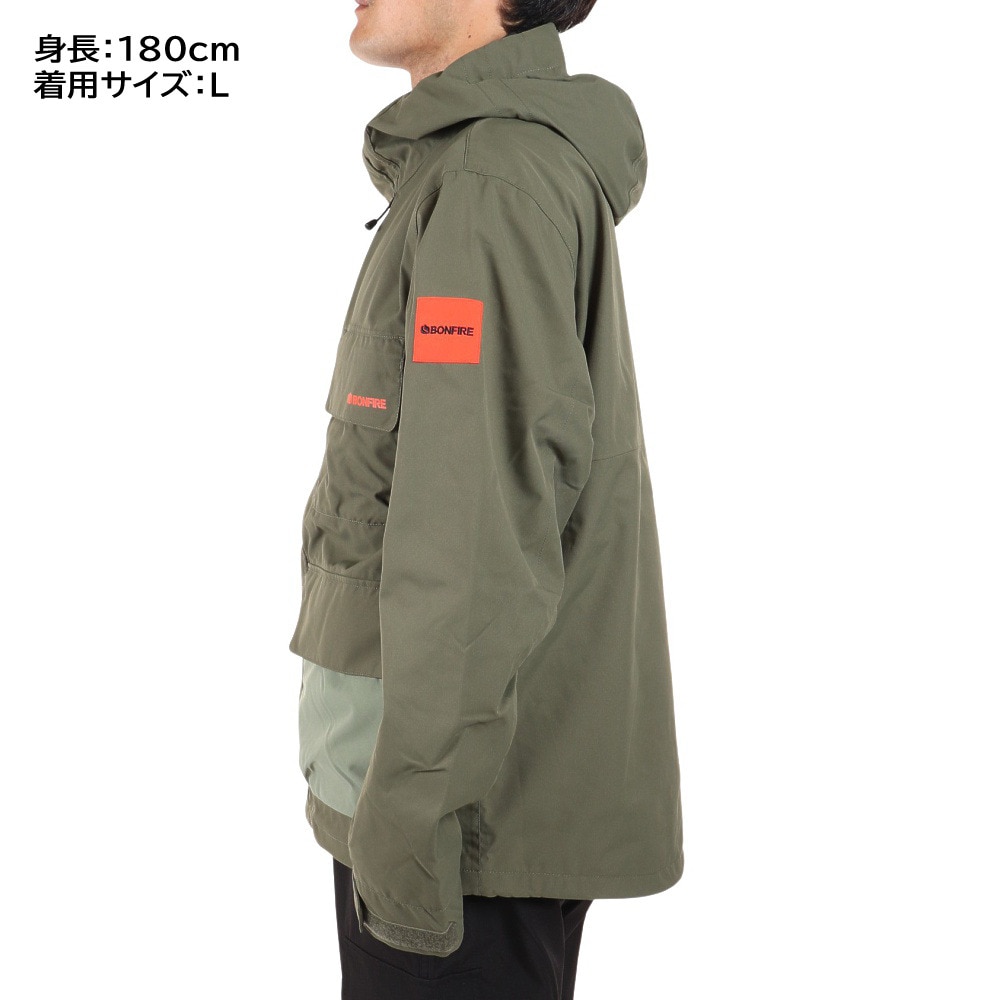 ボンファイア（Bonfire）（メンズ）スノーボード ボードウェア ジャケット PITCH SHELL JACKET BBFW220012 カーキ