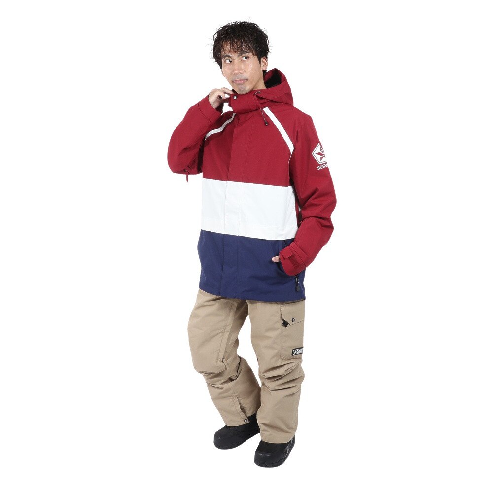 SESSIONS（メンズ）スキー スノーボード ウェア ジャケット RECON SHELL JK SSFW230003 RED