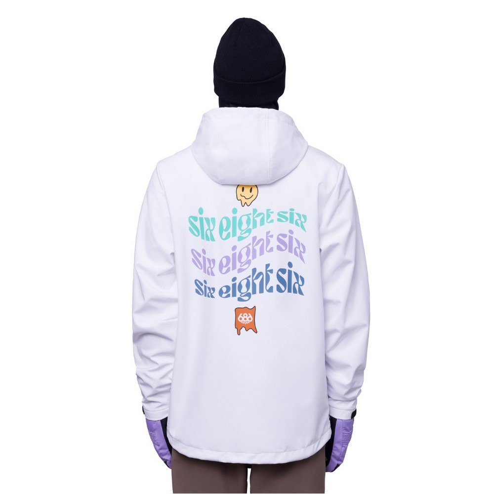 シックスエイトシックス（686）（メンズ）スノーボード ウェア フーディー 撥水パーカー WATERPROOF ZIP HOODY M3WNCS104-WHT