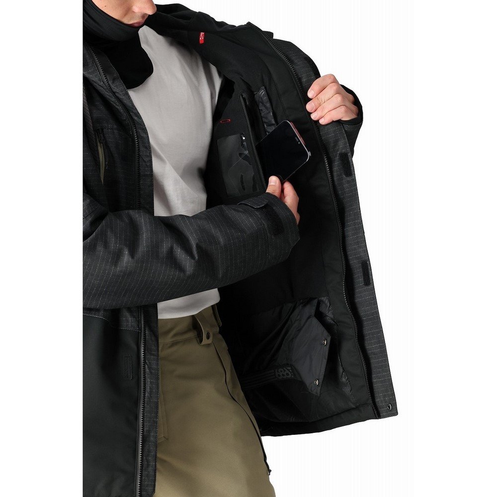 シックスエイトシックス（686）（メンズ、レディース）GEO INSULATED ジャケット BLACK RIPSTOP COLORBLOCK M2W115-BLACK RIP