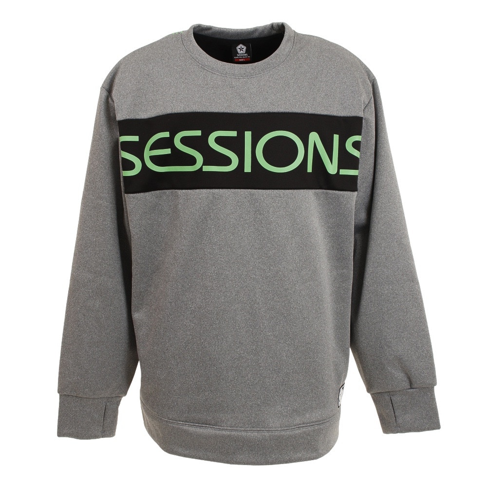 セッションズ（SESSIONS）（メンズ）スノーボード ボードウェア ジャケット DWR FLEECE CREW 長袖Tシャツ 211199 グレー