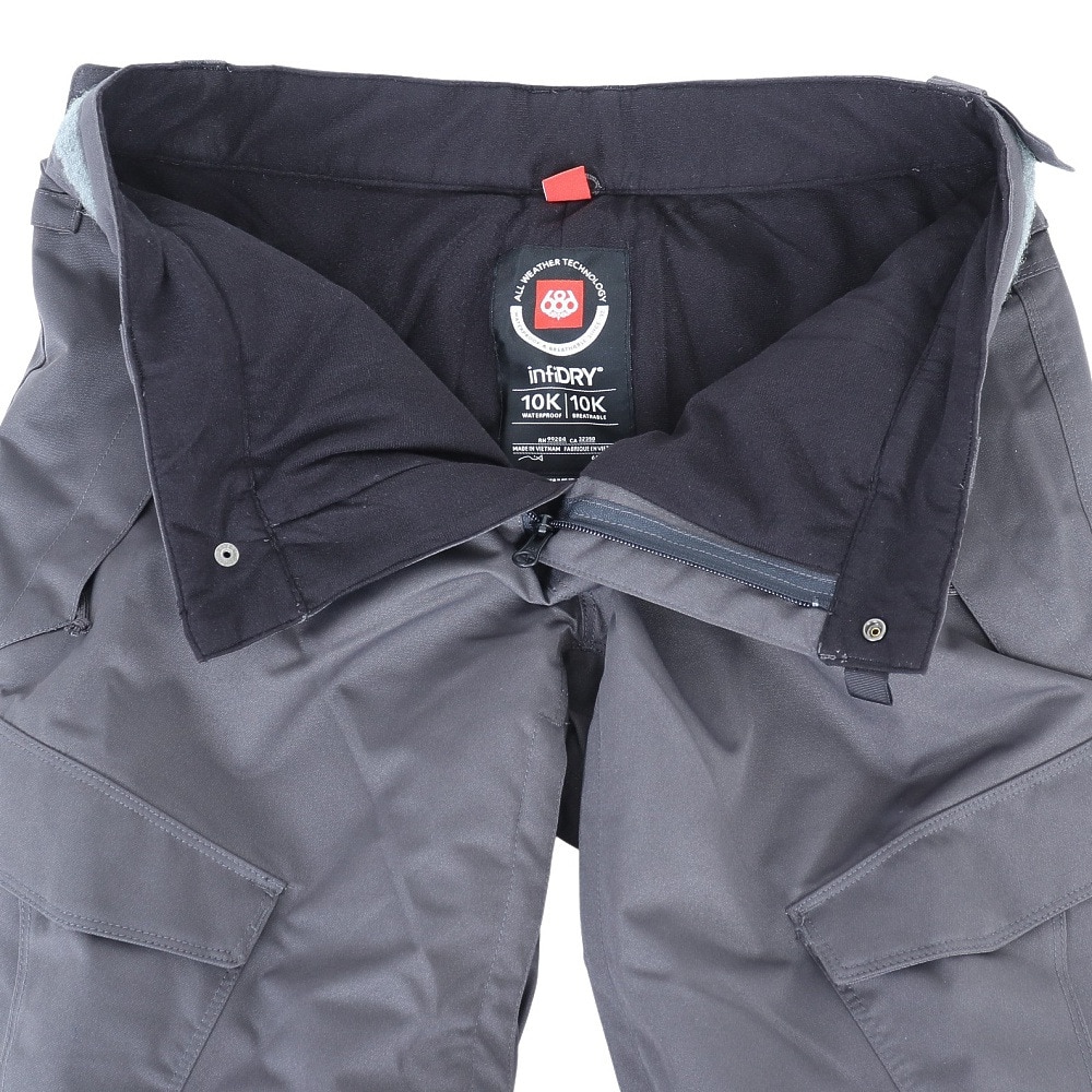 686（686）（メンズ）22-23 スノーボード ボードウェア パンツ Infinity Insulated Cargo Pant カーゴパンツ M2W213 CHARCOAL チャコールグレー