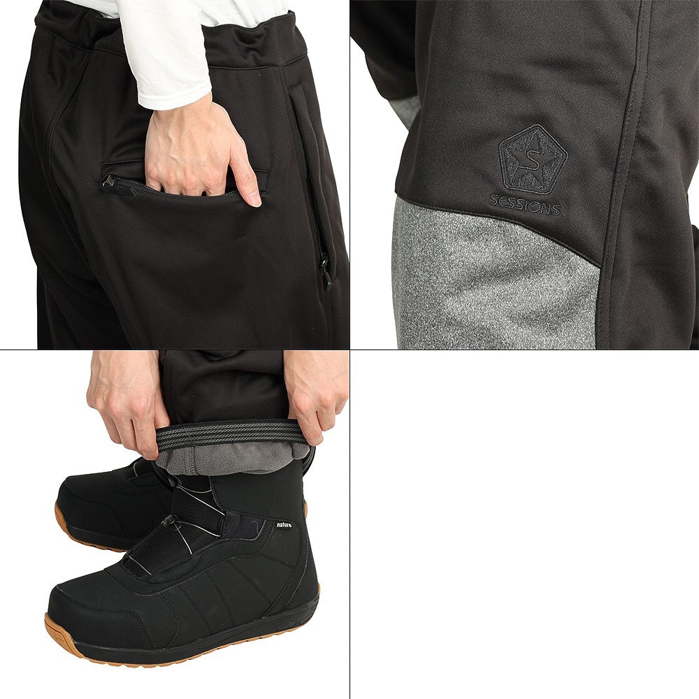SESSIONS（メンズ）スノーボード ボードウェア パンツ BRACKET JOGGER パンツ SSFW210011 ブラック