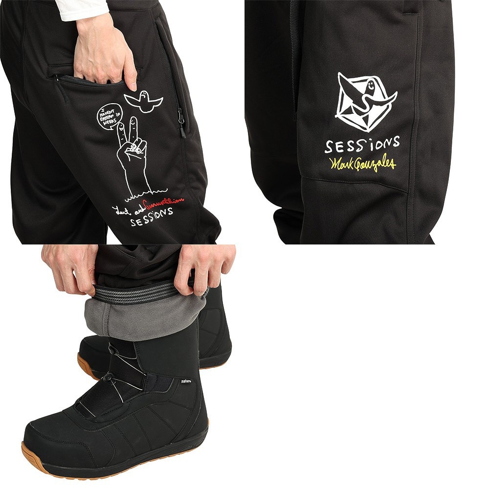 SESSIONS（メンズ）スノーボード ボードウェア パンツ BRACKET JOGGER パンツ GONZ SSFW210011 ブラック
