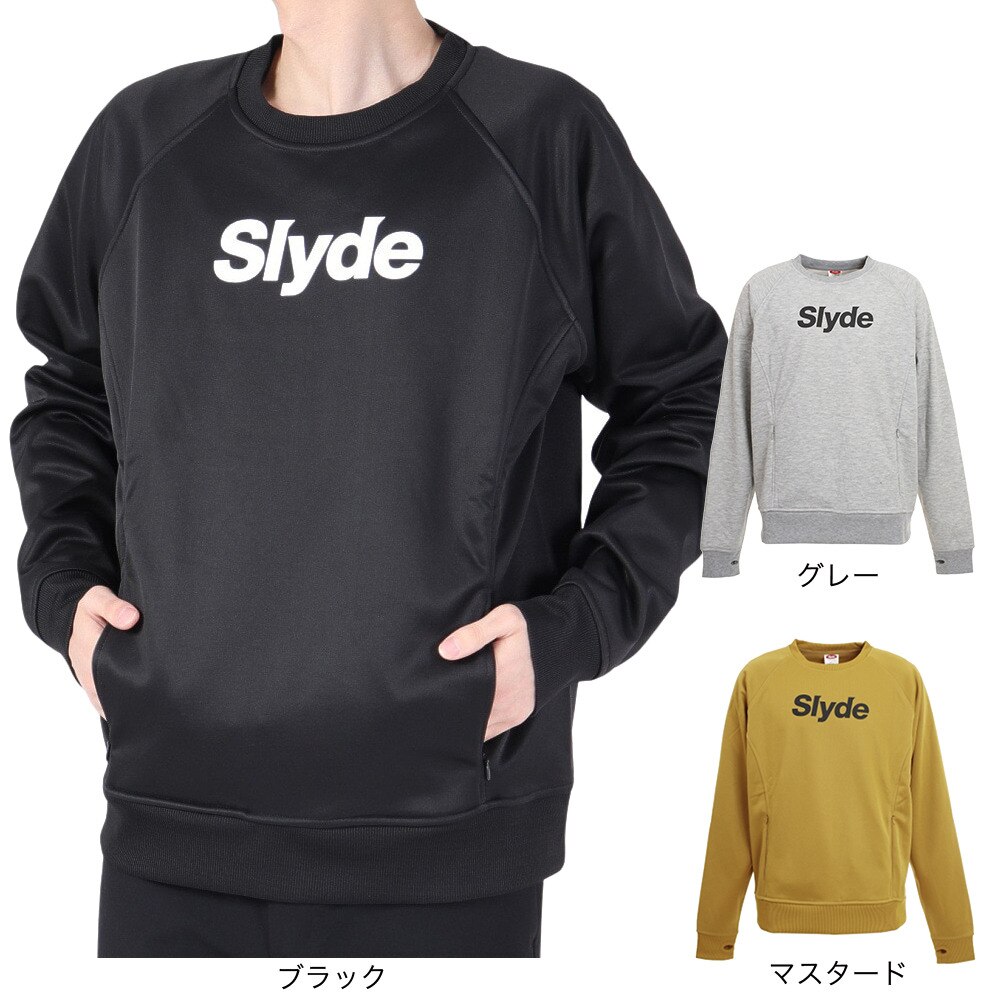 スライド（SLYDE）（メンズ）スノーボード ボードウェア ボンデッド クルーネックスウエット sl2021snow006 BEG マスタード