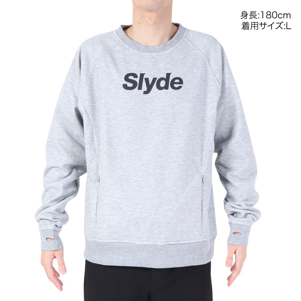 スライド（SLYDE）（メンズ）スノーボード ボードウェア ボンデッド クルーネックスウエット sl2021snow006 GRY グレー