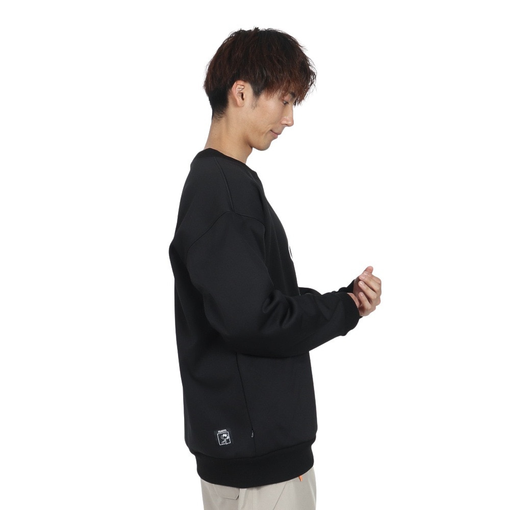 ベスプ（VESP）（メンズ）スノーボード ボードウェア スウェット PEANUTS COLLABORATION SNOOPY CREW SNMS2022 BK スヌーピー コラボ ポケット付き ブラック