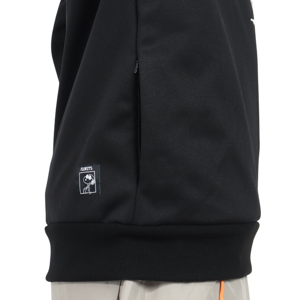 ベスプ（VESP）（メンズ）スノーボード ボードウェア スウェット PEANUTS COLLABORATION SNOOPY CREW SNMS2022 BK スヌーピー コラボ ポケット付き ブラック
