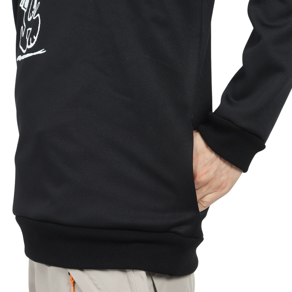 ベスプ（VESP）（メンズ）スノーボード ボードウェア スウェット PEANUTS COLLABORATION SNOOPY CREW SNMS2022 BK スヌーピー コラボ ポケット付き ブラック