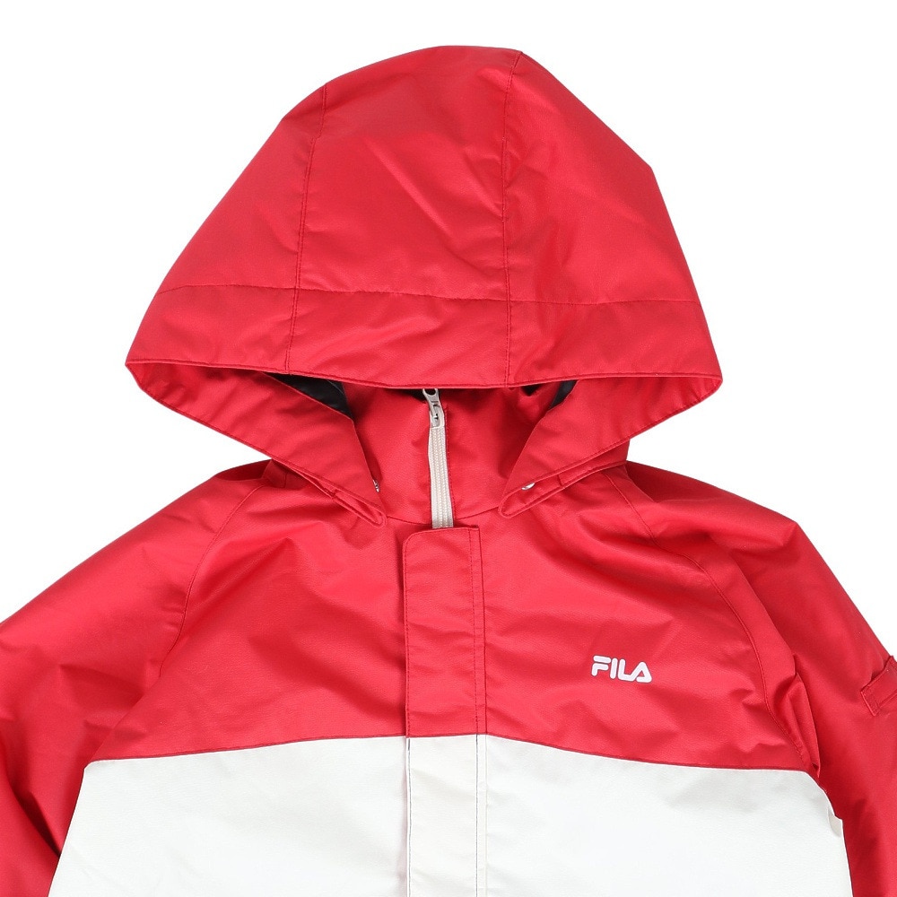 フィラ（FILA）（キッズ）キッズ ボードウェア スキーウェア 上下セット 胸ロゴスノーウェア 142-717RD レッド サイズ調整 スキー スノーボード