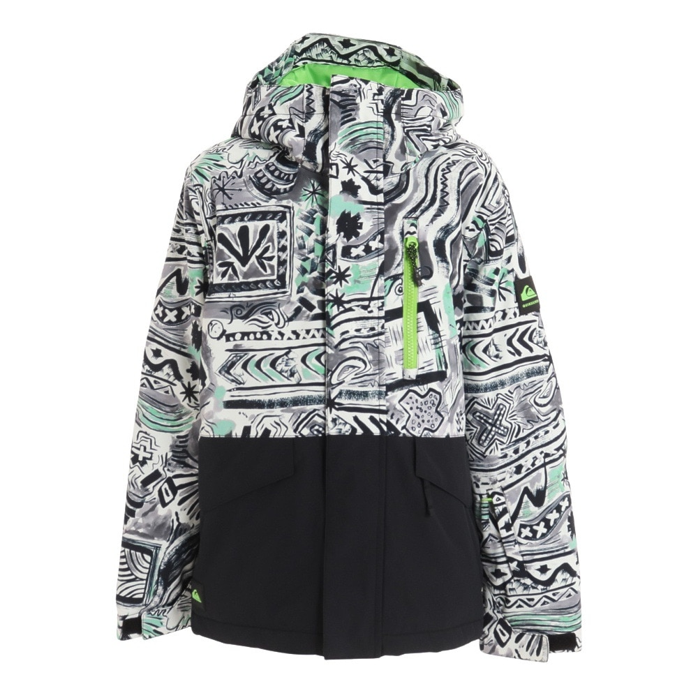 クイックシルバー（Quiksilver）（キッズ）ジュニア スノーボード スキー ジャケット 防水 MISSION PRINTED BLOCK YOUTH EQBTJ03147KVJ6