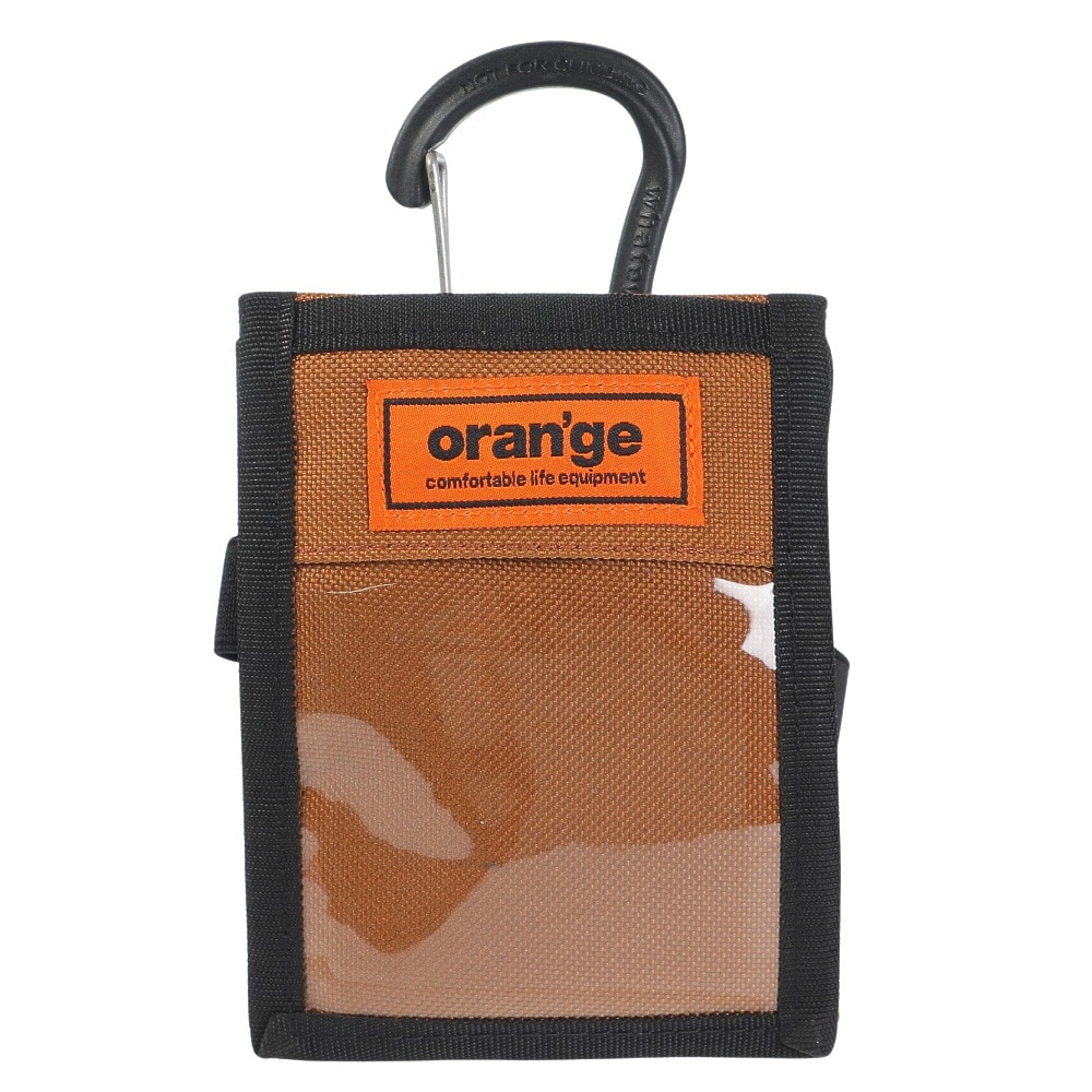 オレンジ（ORANGE）（メンズ、レディース、キッズ）パスケース BS カラビナ付き 201247 2038