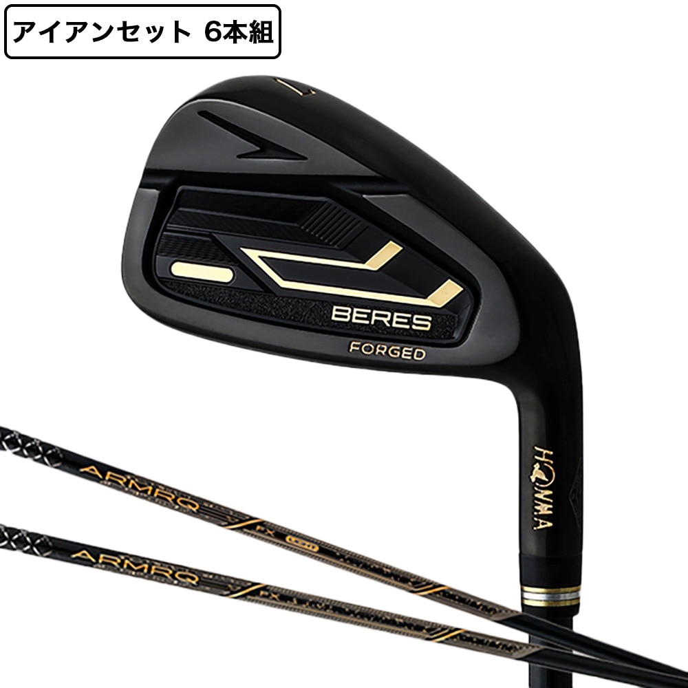 本間ゴルフ（HONMA）（メンズ）ベレス09 BLACK アイアンセット6本(6I～11I)BERES ARMRQ FX BLACK