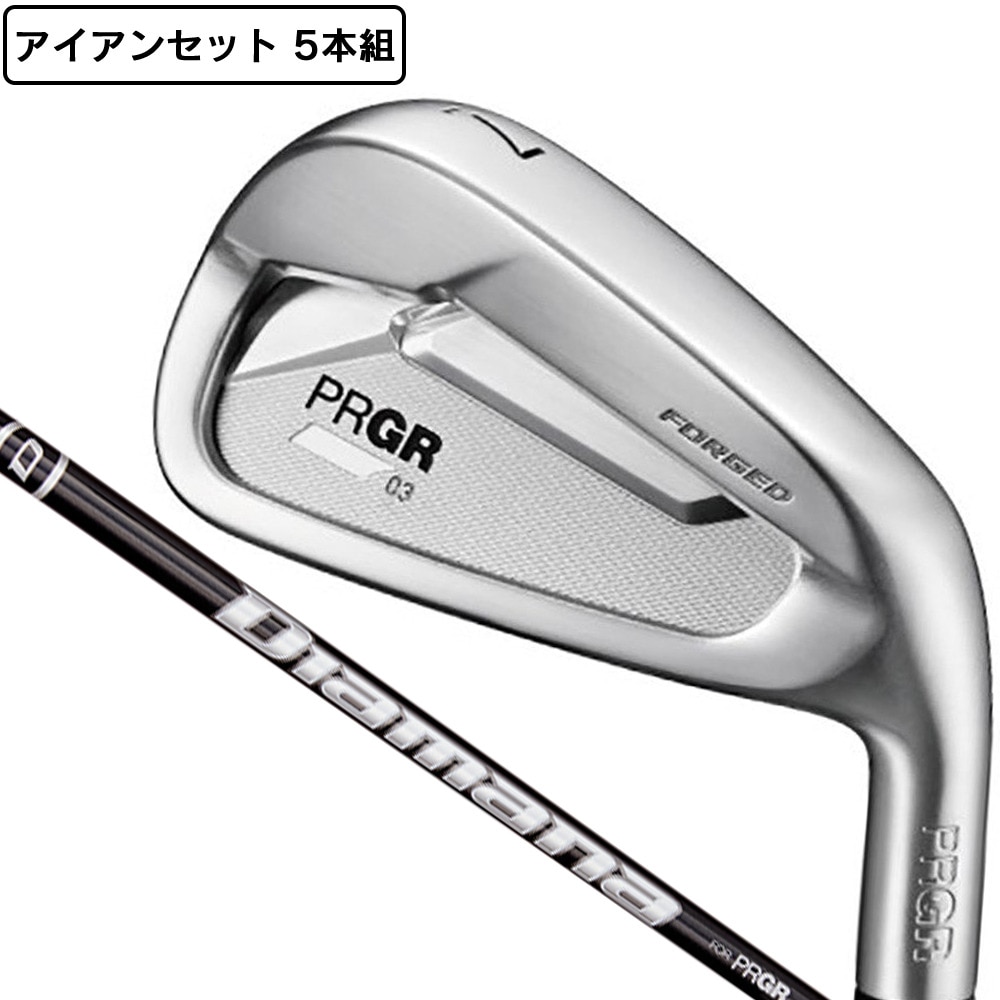 ＰＲＧＲ 03 アイアンセット 5本(7I 9I、PW、AW)Diamana FOR PRGR Ｒ 0 アイアンセット 右用の大画像