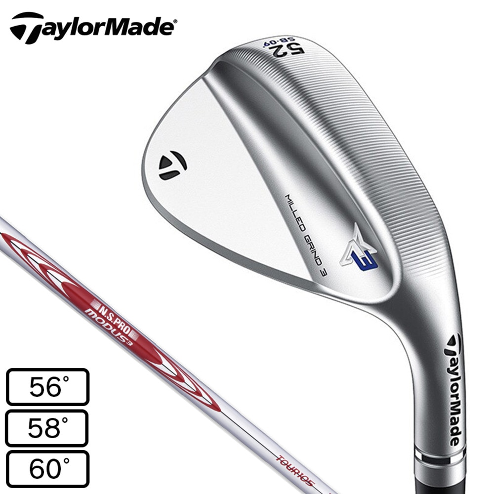 テーラーメイド（TAYLORMADE）（メンズ）MILLED GRIND WEDGE ミルドグラインド3 MG3 クロームウェッジ スタンダードバウンス 2021 (56度)N.S.PRO MODUS3 TOUR 105
