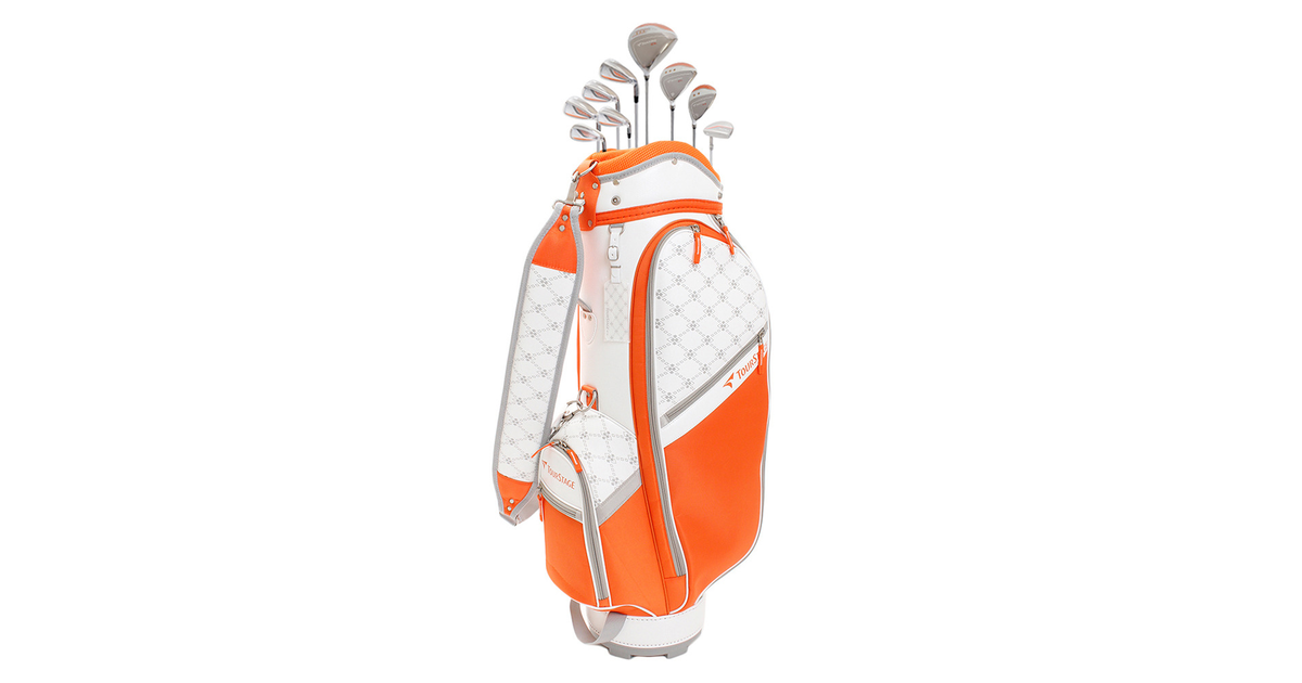 ゴルフクラブセットtourstage Cl 8本セット キャディバッグ付き 1w 4w U5 I7 I9 Pw Sw Pt オレンジ ツアーステージ スーパースポーツゼビオ
