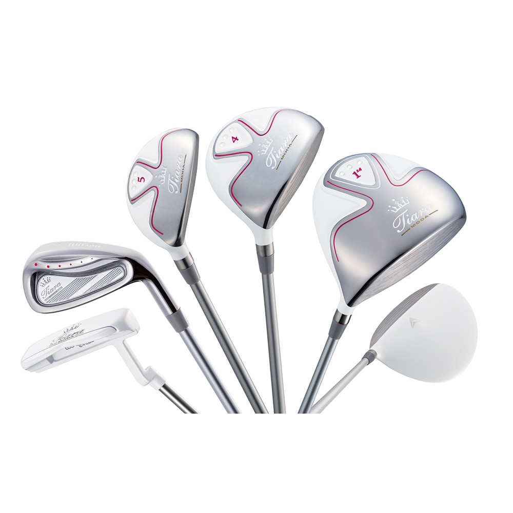 ウイルソンゴルフ（Wilson Golf）（レディース）ゴルフクラブセット TIARA MODA  8本セット(1W、F4、H5、7I、9I、PW、SW、PT)オリジナルカーボン WHT 176994