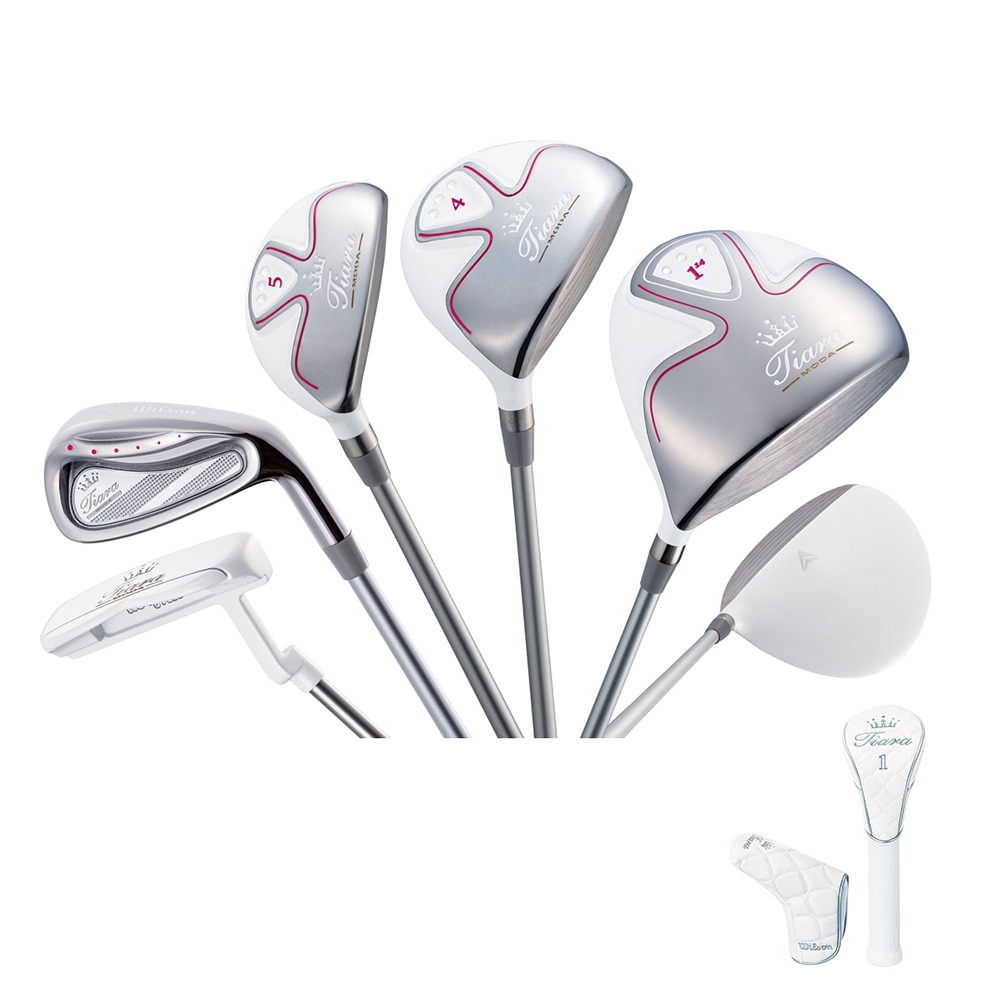 ウイルソンゴルフ（Wilson Golf）（レディース）ゴルフクラブセット TIARA MODA  8本セット(1W、F4、H5、7I、9I、PW、SW、PT)オリジナルカーボン WHT 176994