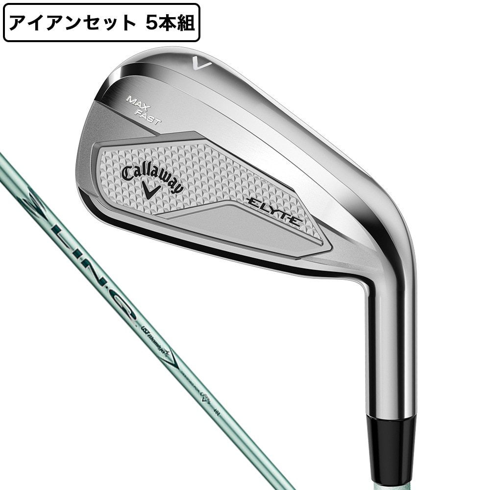 キャロウェイ（CALLAWAY）（レディース）エリート ELYTE MAX FAST アイアンセット 5本(7I～9I、PW、SW)LIN-Q GREEN 40 for Callaway LDY