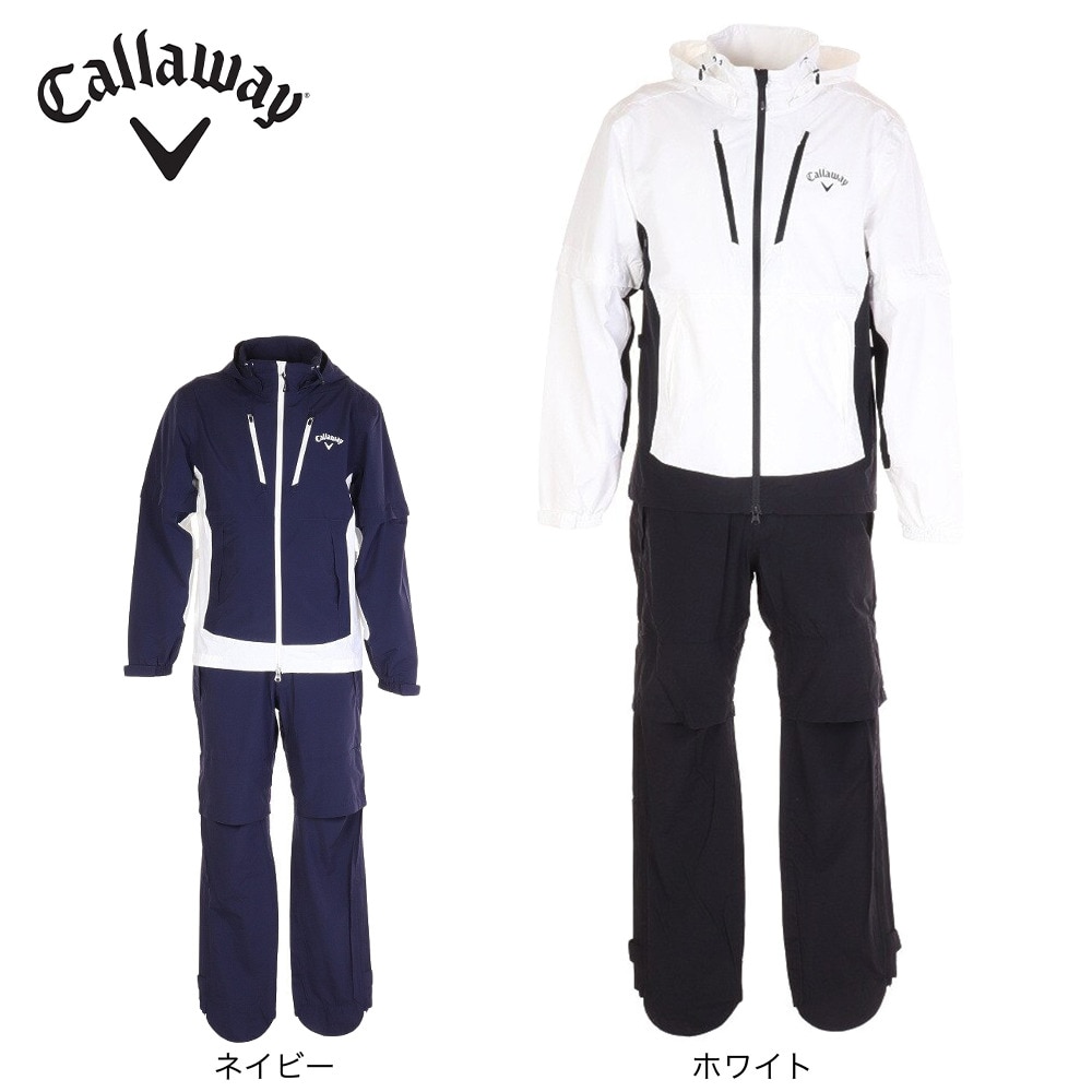 キャロウェイ（CALLAWAY）（メンズ）ゴルフウェア メンズ レインウェア 防水 耐水 2WAY仕様 全方向ストレッチ 上下セット 241-1989500-120 雨具