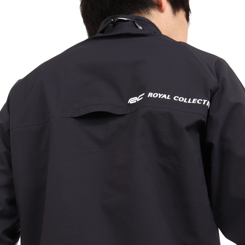 ロイヤルコレクション（ROYALCOLLECTION）（メンズ）ゴルフウェア レインウェア 収納袋付き 撥水 防水 耐水 ストレッチ 軽量 上下セット RCS-2113 BLK