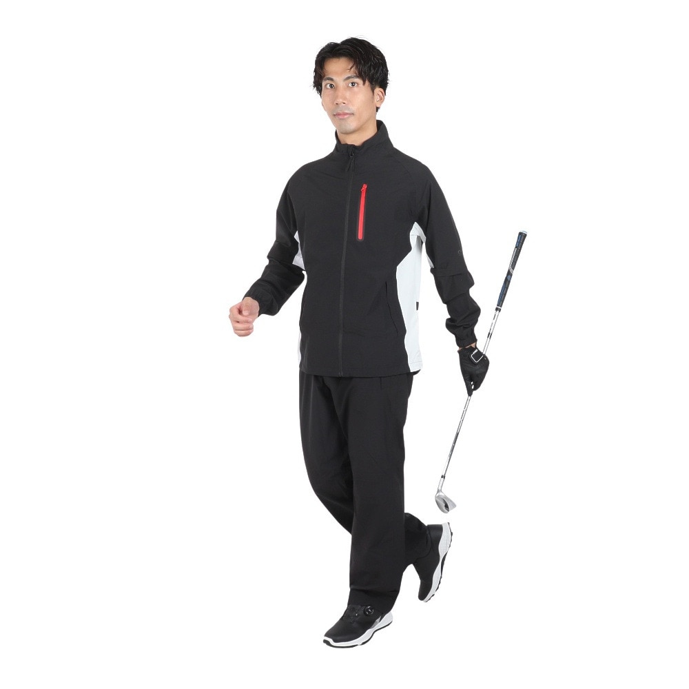 パフォーマンスギア（PG）（メンズ）ゴルフウェア アウター 2WAY レインウェア レインスーツ セットアップ 上下セット 401PG21JJ0401 BLK