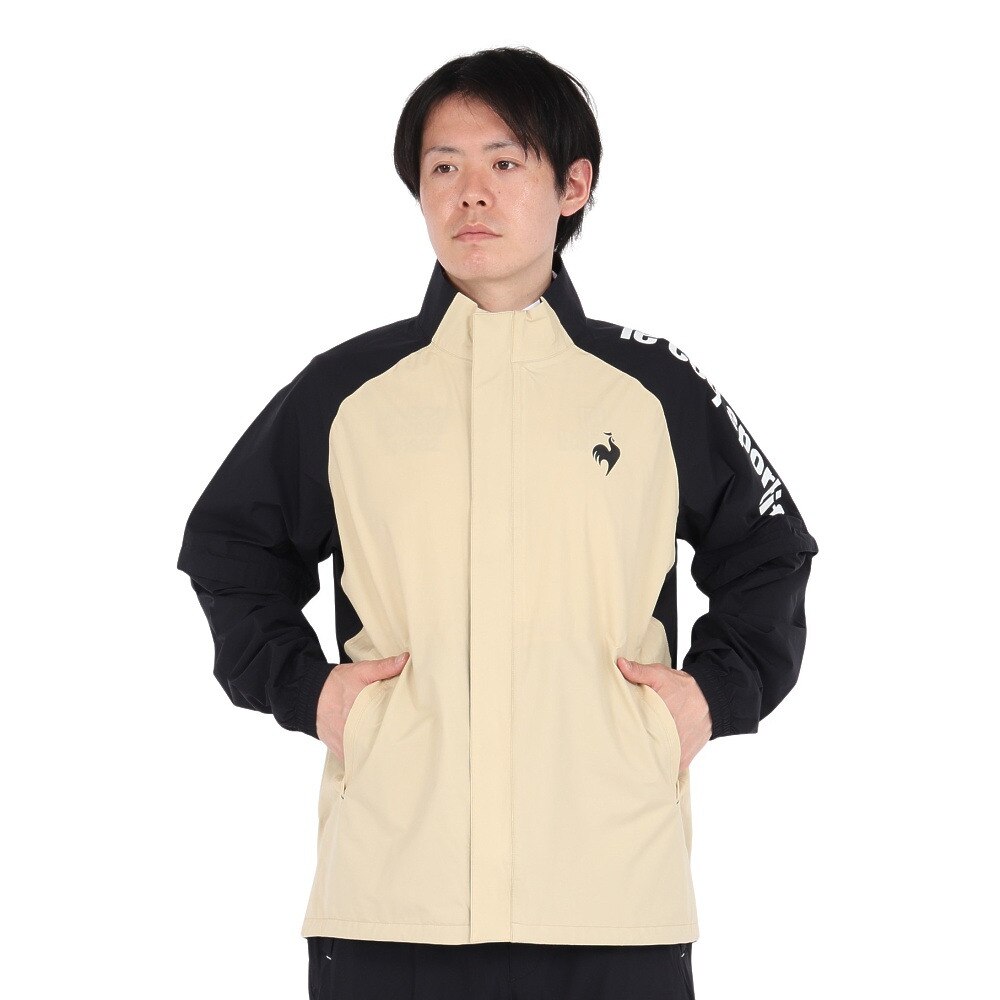 ルコックスポルティフ（lecoqsportif）（メンズ）ゴルフウェア 耐水 ストレッチフォーサー レインウェア 上下セット 収納袋付き QGMXJH00W BG00