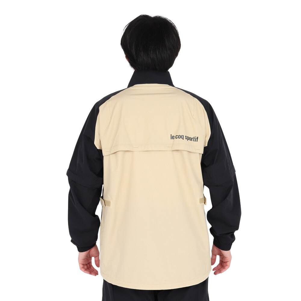 ルコックスポルティフ（lecoqsportif）（メンズ）ゴルフウェア 耐水 ストレッチフォーサー レインウェア 上下セット 収納袋付き QGMXJH00W BG00