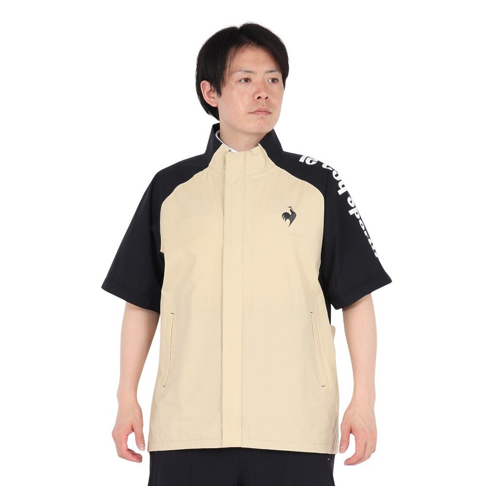 ルコックスポルティフ（lecoqsportif）（メンズ）ゴルフウェア 耐水 ストレッチフォーサー レインウェア 上下セット 収納袋付き QGMXJH00W BG00