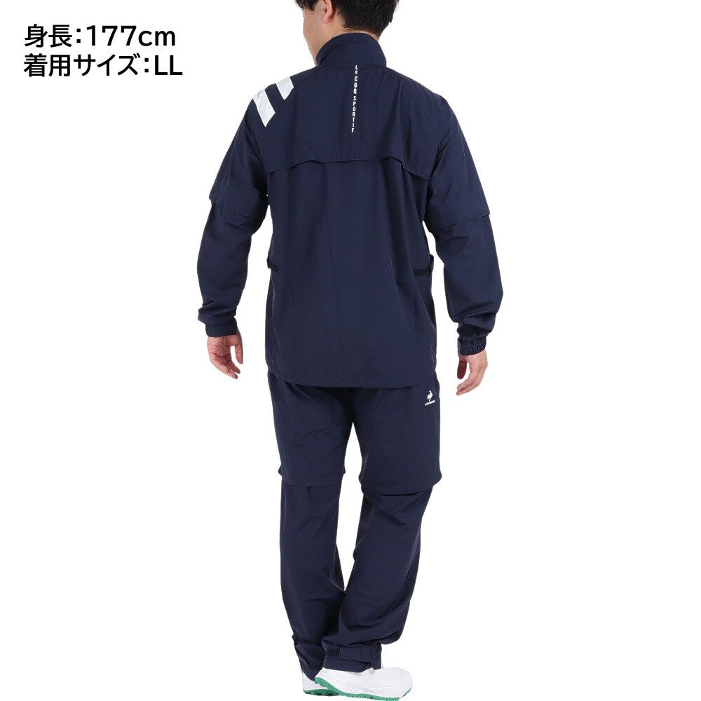 ルコックスポルティフ（lecoqsportif）（メンズ）ゴルフウェア メンズ レインウェア 防水 耐水 2WAY仕様 ストレッチ 上下セット 上下セット QGMTJH00W NV00