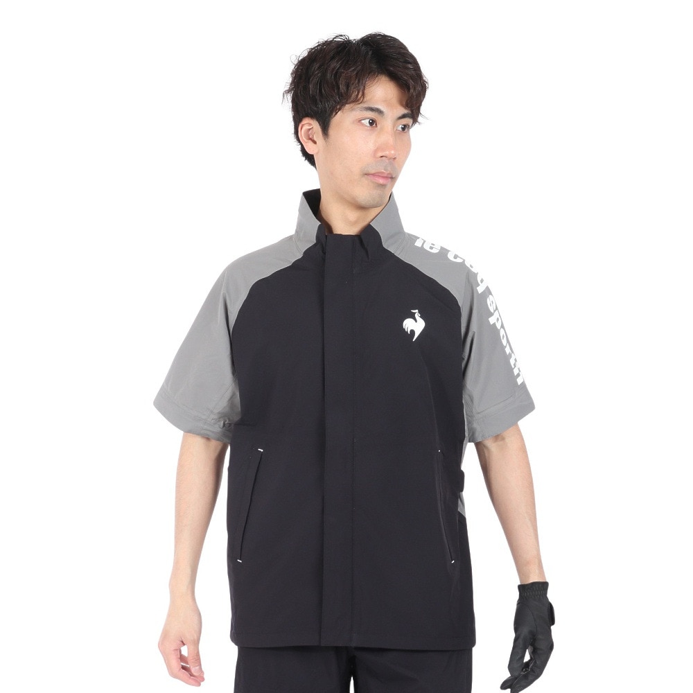 ルコックスポルティフ（lecoqsportif）（メンズ）ゴルフウェア アウター 軽量 ストレッチフォーサー レインウェア QGMXJH00W BK00