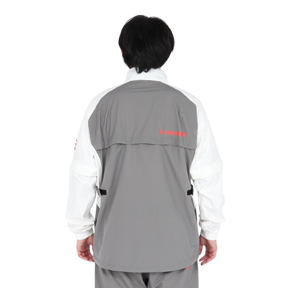 ルコックスポルティフ（lecoqsportif）（メンズ）ゴルフウェア 耐水 ストレッチフォーサー レインウェア 上下セット 収納袋付き QGMXJH00W GY00