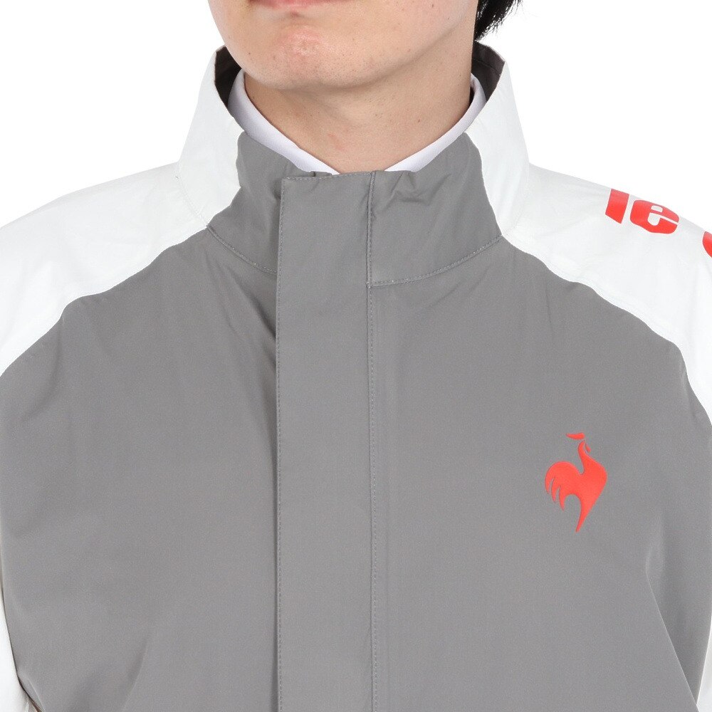ルコックスポルティフ（lecoqsportif）（メンズ）ゴルフウェア 耐水 ストレッチフォーサー レインウェア 上下セット 収納袋付き QGMXJH00W GY00