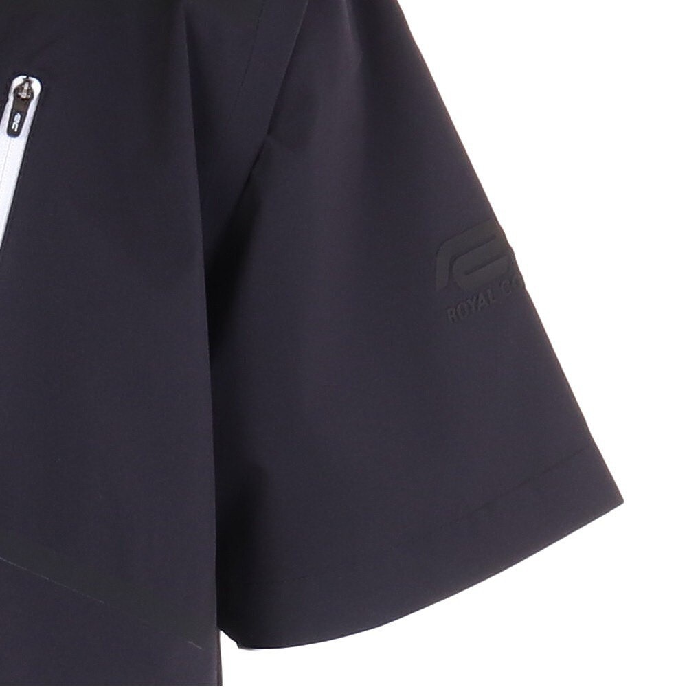 ロイヤルコレクション（ROYALCOLLECTION）（メンズ）ゴルフウェア 半袖 収納袋付き レインウェア 撥水 防水 耐水 レインジャケット RCS-2104 BLK M