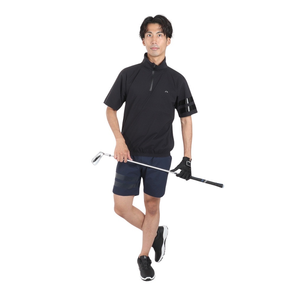 ハーレー（HURLEY）（メンズ）ゴルフウェア レインウェア 撥水 防水 耐水 半袖プルオーバー ファントムレイン MJK2200003-BLK
