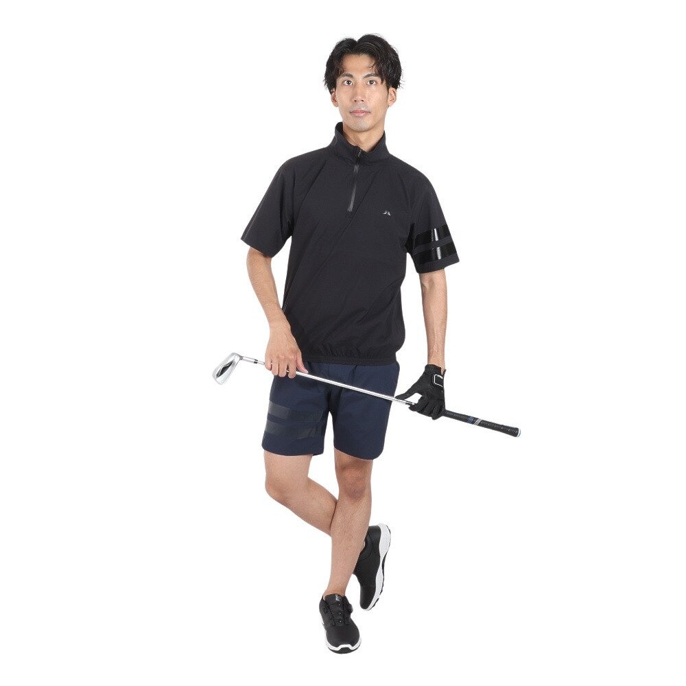ハーレー（HURLEY）（メンズ）ゴルフウェア レインウェア 撥水 防水 耐水 半袖プルオーバー ファントムレイン MJK2200003-BLK
