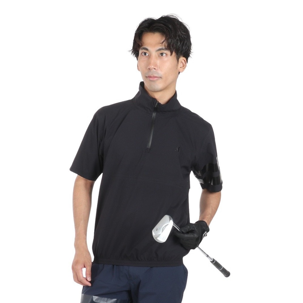 ハーレー（HURLEY）（メンズ）ゴルフウェア レインウェア 撥水 防水 耐水 半袖プルオーバー ファントムレイン MJK2200003-BLK