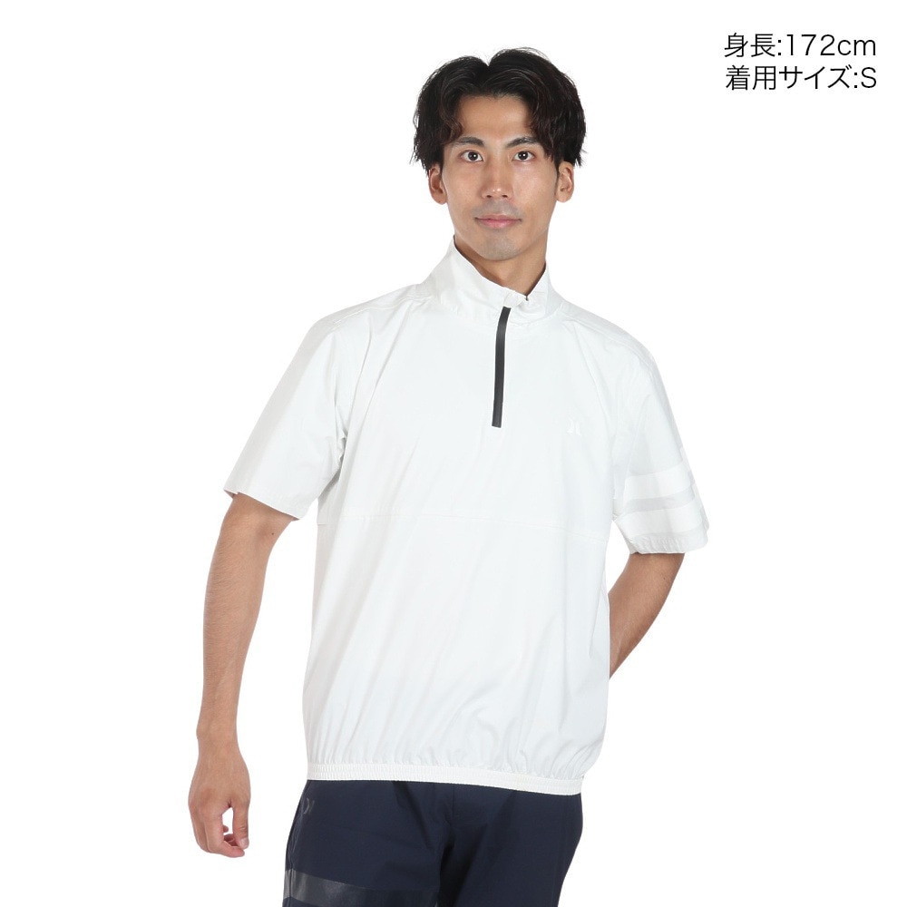 ハーレー（HURLEY）（メンズ）ゴルフウェア レインウェア 撥水 防水 耐水 プルオーバー 半袖シャツ PHANTOM MJK2200003-OWHT