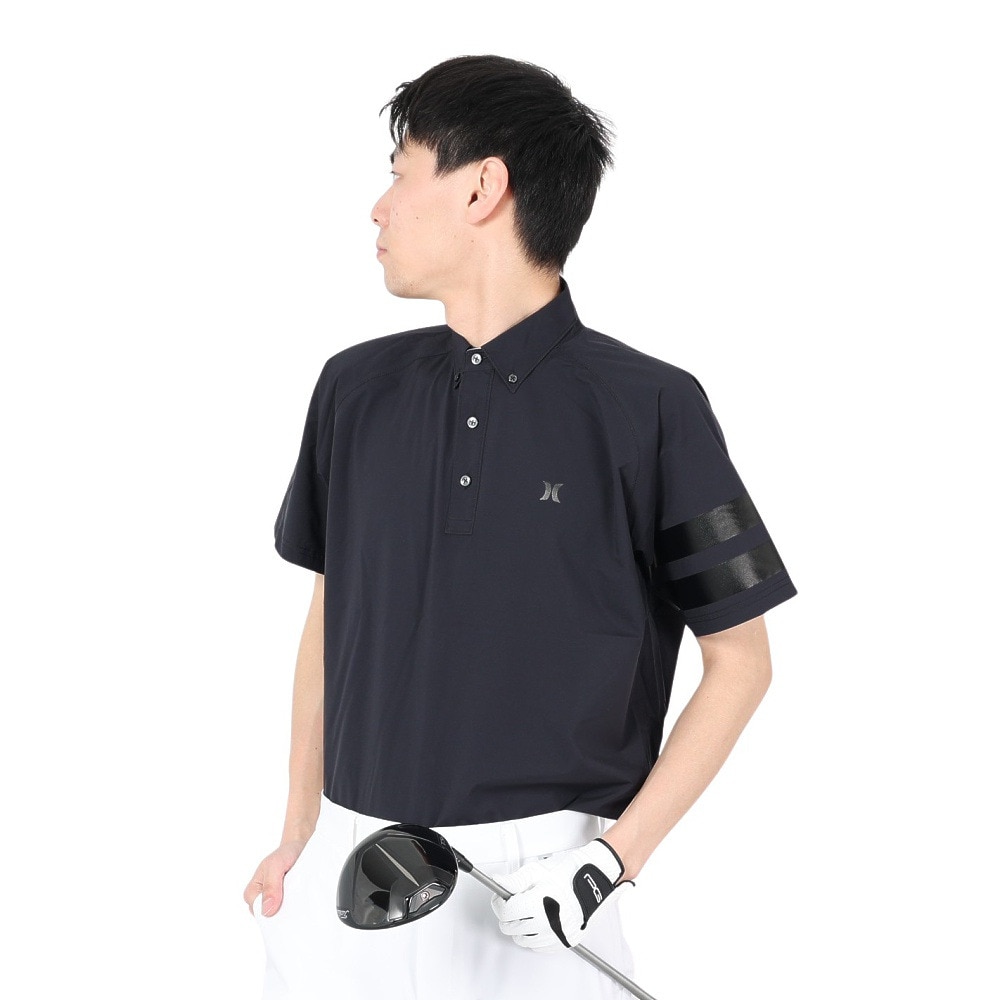 ハーレー（HURLEY）（メンズ）ゴルフウェア レインウェア PHANTOMEN RAIN POLO 半袖 VMI-MJK2200009-BLK