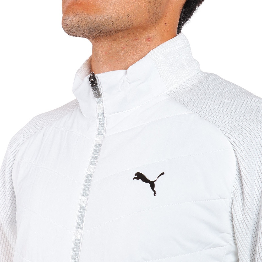 プーマ(PUMA)(メンズ)ゴルフウェア アウター 長袖 保温 軽量 パディング ウーブン ニット ミックス フルジップジャケット 539391-04