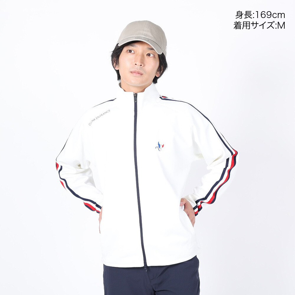クランク（CLUNK）（メンズ）ゴルフウェア アウター ストレッチ 吸汗速乾 防風 ウインドクロスジャケット CL5NTY25 WHT