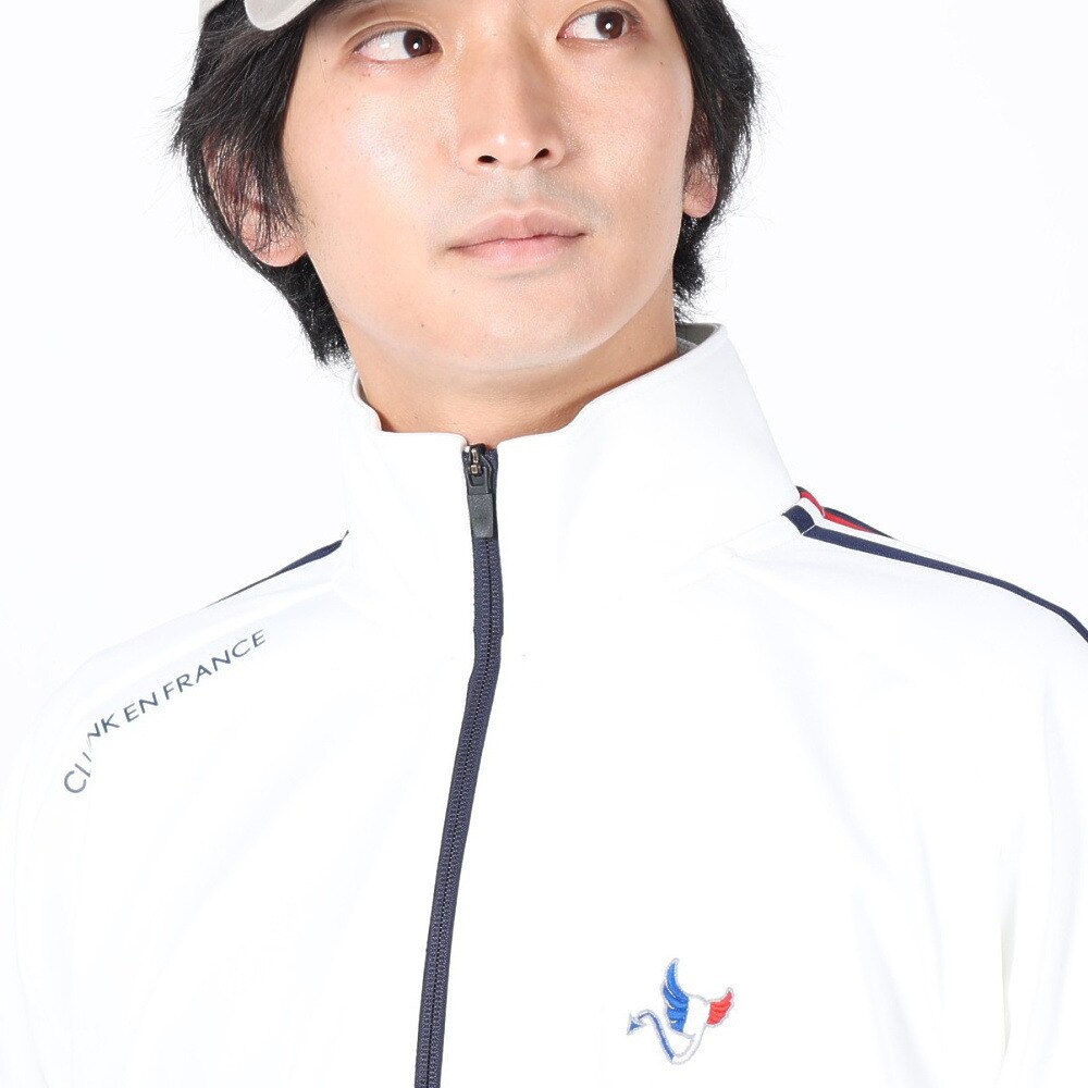 クランク（CLUNK）（メンズ）ゴルフウェア アウター ストレッチ 吸汗速乾 防風 ウインドクロスジャケット CL5NTY25 WHT