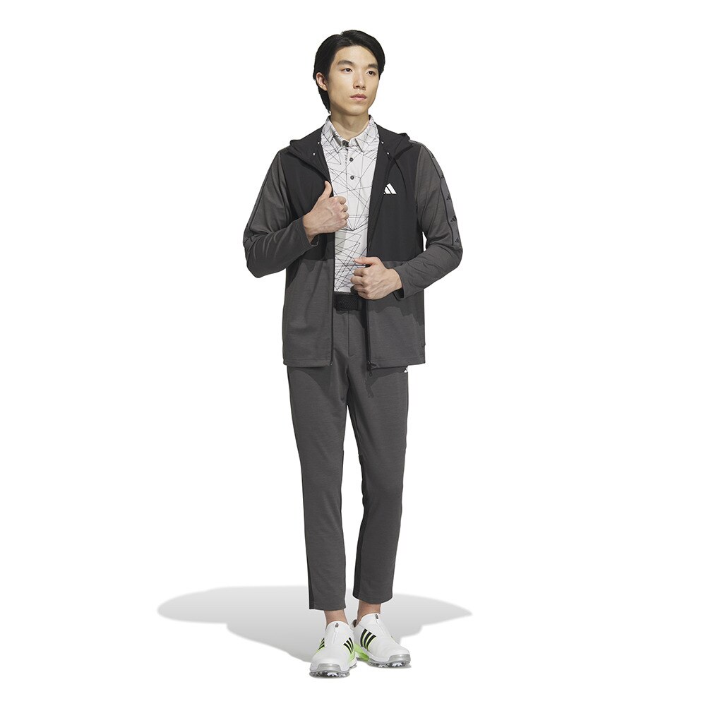 アディダス（adidas）（メンズ）ゴルフウェア パーカー 防風 ファブリックミックスストレッチ フーディー IKK83-IN9009BK