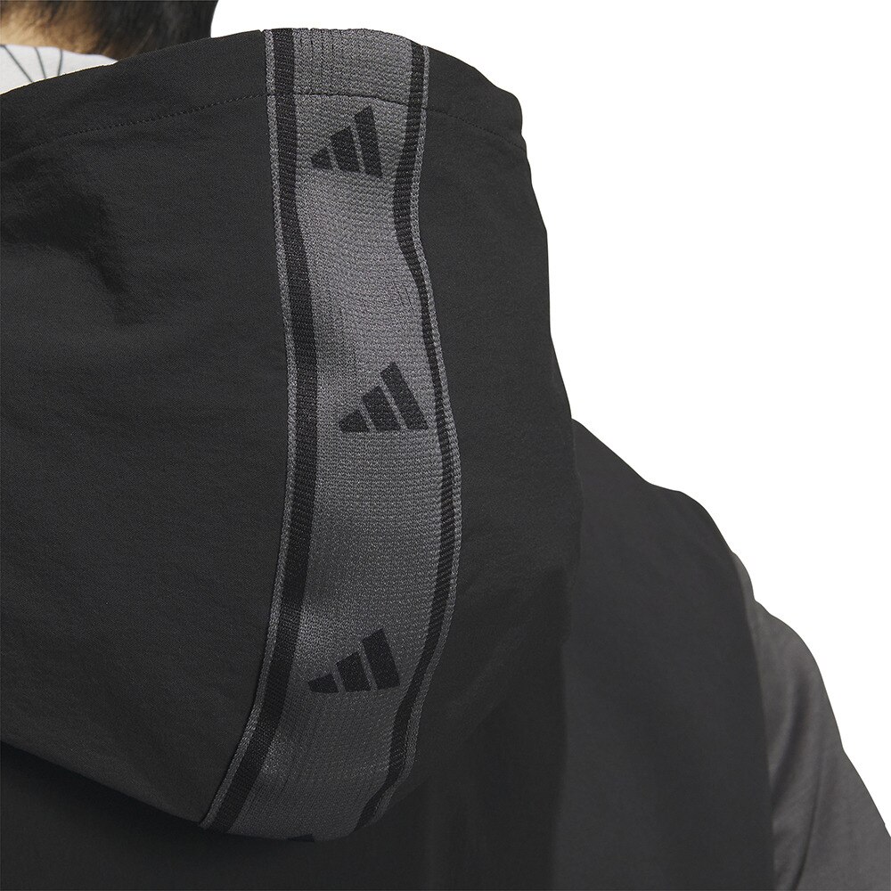アディダス（adidas）（メンズ）ゴルフウェア パーカー 防風 ファブリックミックスストレッチ フーディー IKK83-IN9009BK