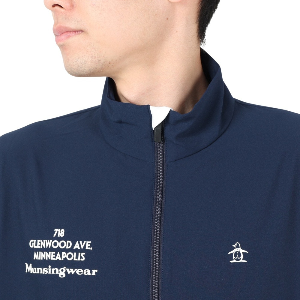 マンシングウエア（MUNSING WEAR）（メンズ）ゴルフウェア アウター 撥水 ストレッチ袖ドッキングブルゾン MGMXJK04 NV00