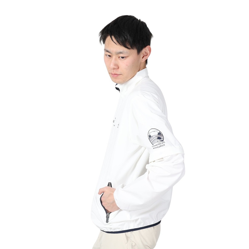 マンシングウエア（MUNSING WEAR）（メンズ）ゴルフウェア アウター 撥水 ストレッチ袖ドッキングブルゾン MGMXJK04 WH00