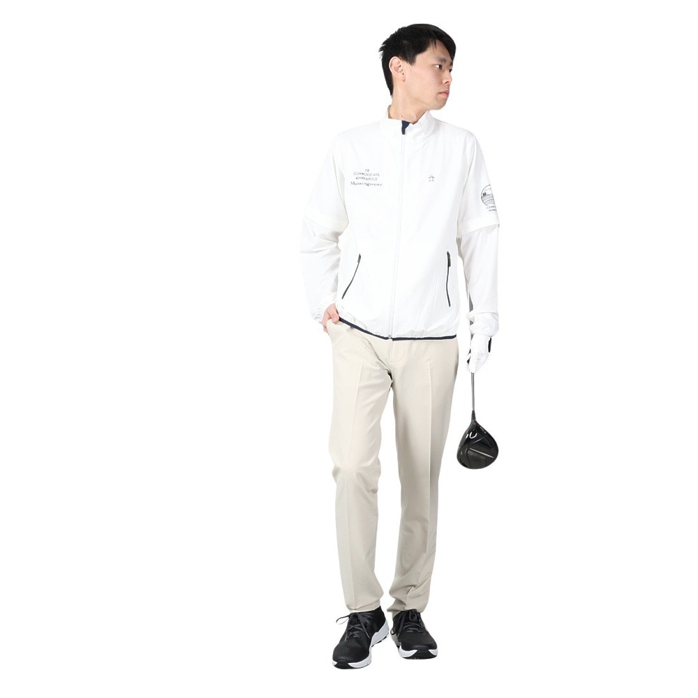 マンシングウエア（MUNSING WEAR）（メンズ）ゴルフウェア アウター 撥水 ストレッチ袖ドッキングブルゾン MGMXJK04 WH00