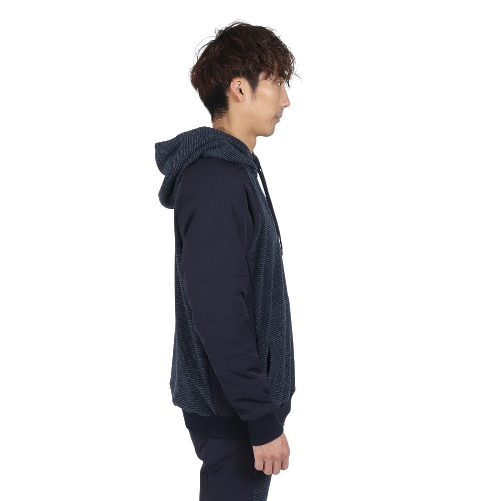 ROSASEN（メンズ）ゴルフウェア 蓄熱保温 変形カノコ裏起毛×タフタ 長袖 パーカー 044-52112-098-24AW