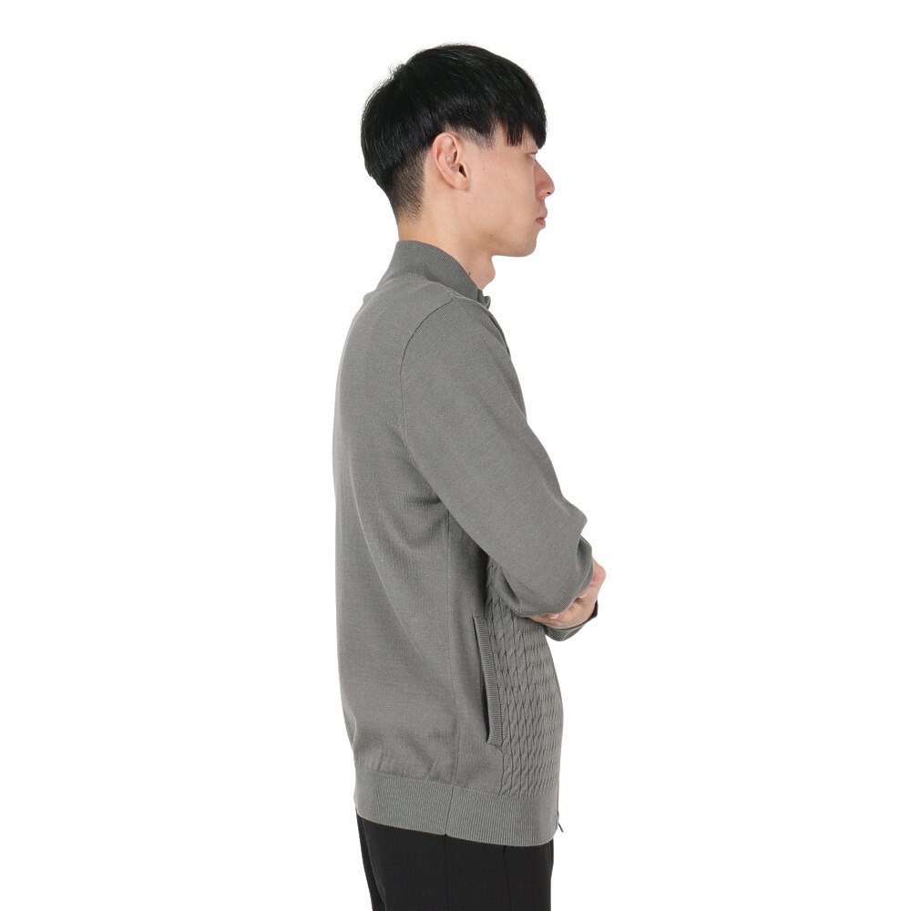 アドミラル ゴルフ（Admiral GOLF）（メンズ）ゴルフウェア アウター 保温 軽量 フラッグ フルジップ ニットジャケット ADMA473-GRY